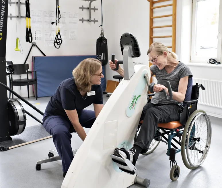 En borger i Specialhospitalets træningscenter